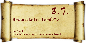 Braunstein Teréz névjegykártya